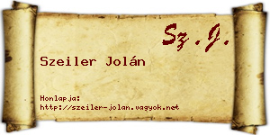 Szeiler Jolán névjegykártya
